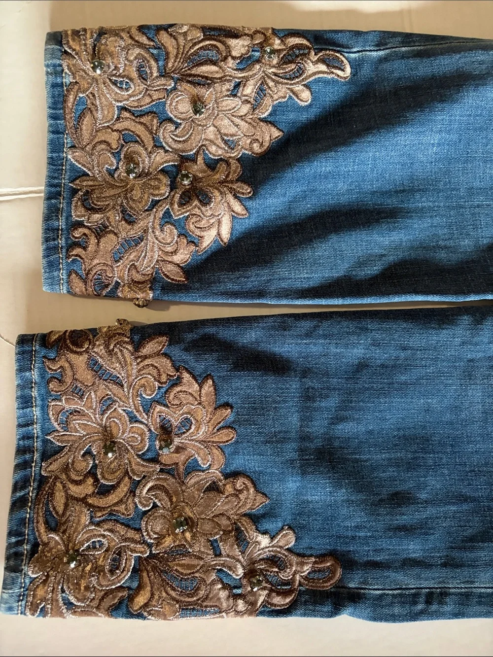 Chico's Dark Blue Embroidered Ankle Jeans - Picture 5 of 5
